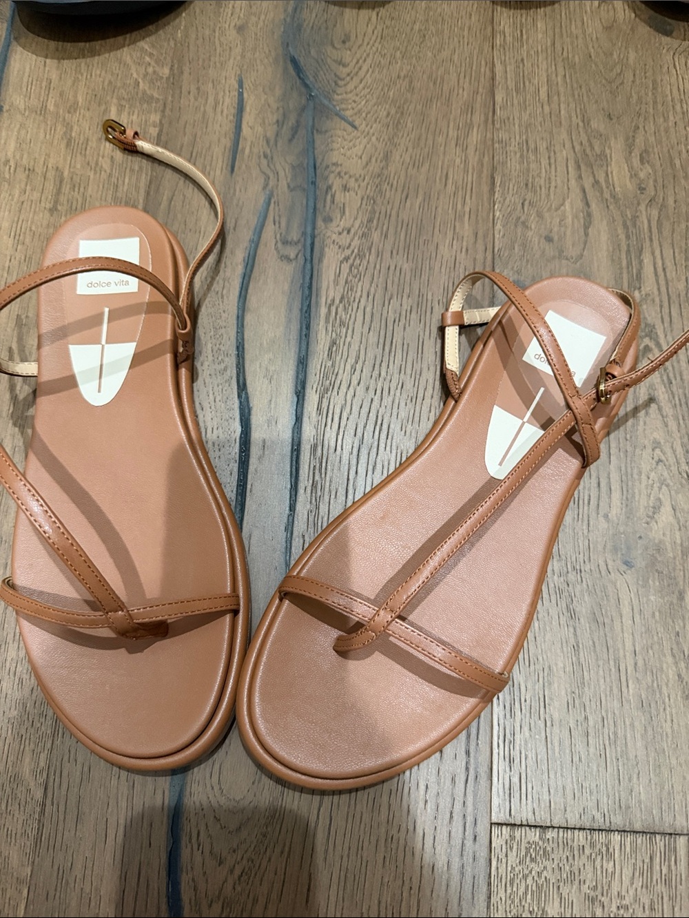 Dolce Vita Tan Minimal Strap Sandals